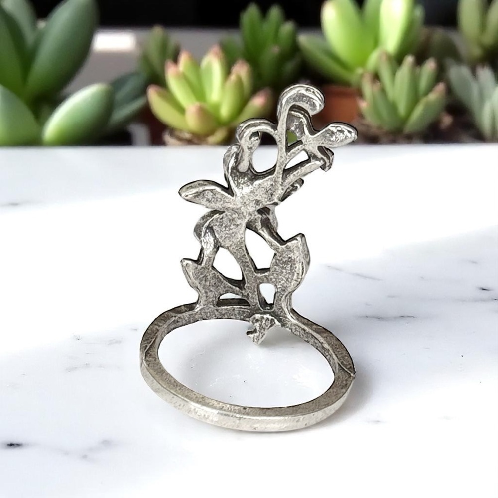 5 For $25💫Trendy Modish Silver Flower Ring - Picture 5 of 5
